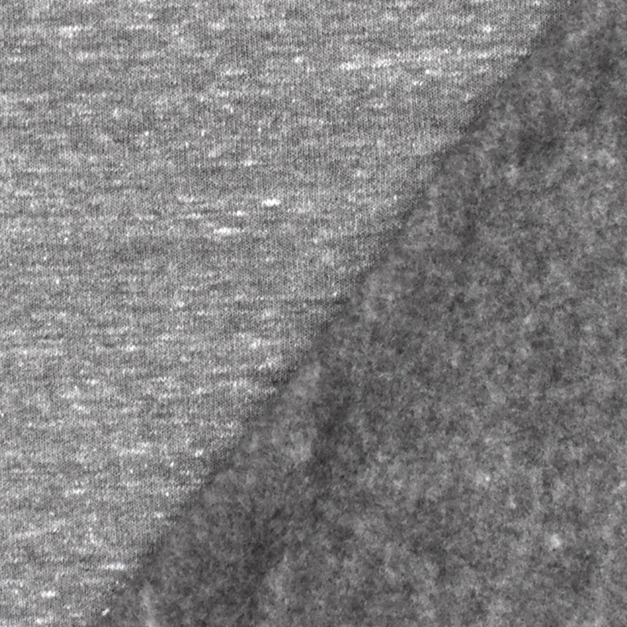 Heather Snow Gray-White Stretch Poly Cotton Brushed Terry Knit Fabric By the Yard